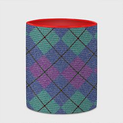 Кружка 3D Аргайл, цвет: 3D-белый + красный — фото 2