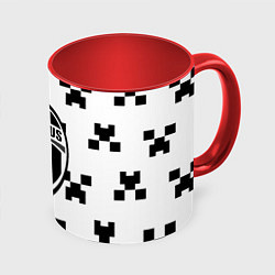 Кружка цветная Juventus x minecraft pattern