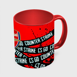 Кружка 3D Arsenal x counter strike game, цвет: 3D-белый + красный