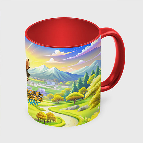 Кружка цветная League of legends Тимо / 3D-Белый + красный – фото 1