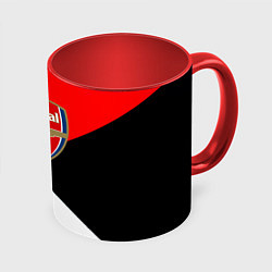 Кружка 3D Arsenal geometry sport, цвет: 3D-белый + красный