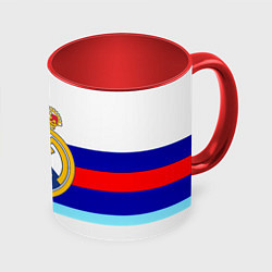 Кружка цветная Real Madrid текстура полосы