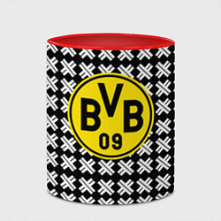 Кружка 3D Borussia pattern geometry, цвет: 3D-белый + красный — фото 2