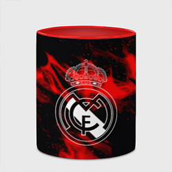 Кружка 3D Real Madrid красный огонь, цвет: 3D-белый + красный — фото 2