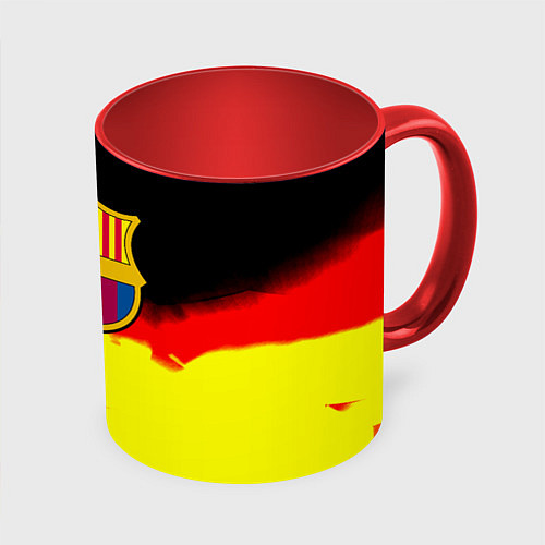 Кружка цветная Borussia абстракция золото геометрия / 3D-Белый + красный – фото 1