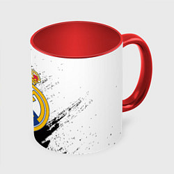 Кружка цветная Real Madrid текстура штрихи
