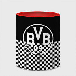 Кружка 3D Borussia шахматная клетка, цвет: 3D-белый + красный — фото 2