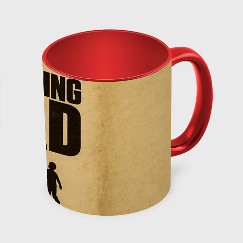 Кружка цветная The walking dad - каламбур / 3D-Белый + красный – фото 1