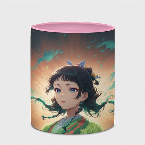 Кружка цветная Маомао на фоне облаков / 3D-Белый + розовый – фото 2