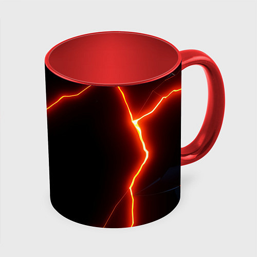 Кружка цветная Glow orange neon / 3D-Белый + красный – фото 1