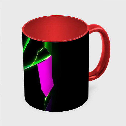 Кружка цветная Neon multicolored glow / 3D-Белый + красный – фото 1
