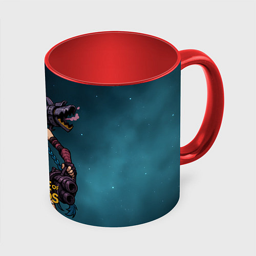 Кружка цветная League of Legends Jinx / 3D-Белый + красный – фото 1