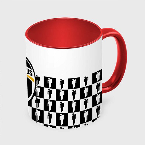 Кружка цветная Juventus болельщики паттерн / 3D-Белый + красный – фото 1