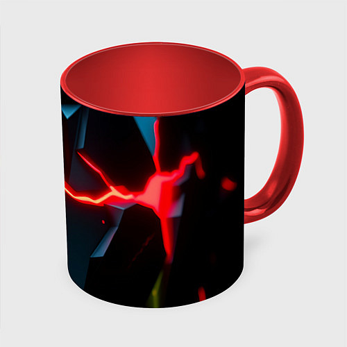 Кружка цветная Neon orange / 3D-Белый + красный – фото 1