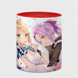 Кружка 3D Горничные Fate, цвет: 3D-белый + красный — фото 2