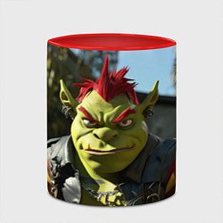 Кружка 3D Объемный Шрек, цвет: 3D-белый + красный — фото 2
