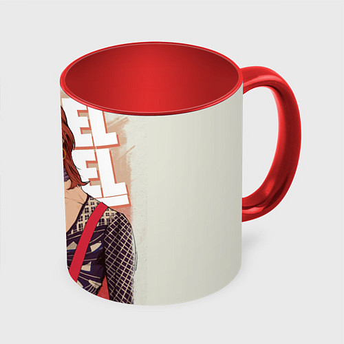 Кружка цветная David Bowie Rebel Rebel / 3D-Белый + красный – фото 1