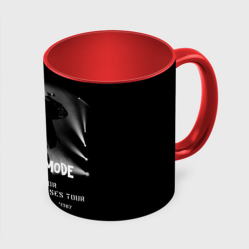 Кружка цветная Depeche Mode - Music for the Masses tour / 3D-Белый + красный – фото 1
