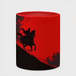 Кружка 3D Лошадь скачет на красном фоне, цвет: 3D-белый + красный — фото 2