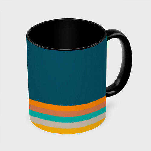 Кружка цветная Индиго и шумовой градиент заката с текстурой / 3D-Белый + черный – фото 1