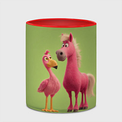 Кружка 3D Розовые они такие, цвет: 3D-белый + красный — фото 2