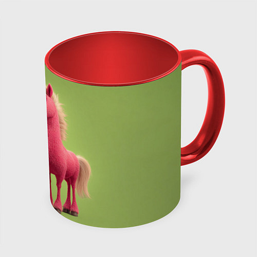 Кружка цветная Розовые они такие / 3D-Белый + красный – фото 1
