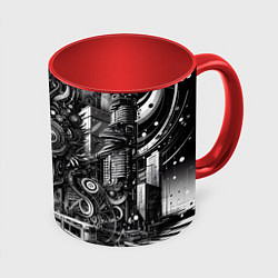 Кружка цветная Cyber urban skull - ai art fantasy
