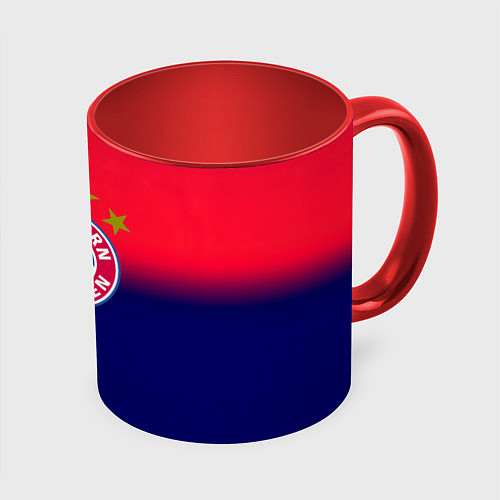 Кружка цветная Бавария Мюнхен градиент / 3D-Белый + красный – фото 1