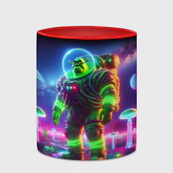 Кружка 3D Космонавт Шрук в неоновом скафандре на загадочной, цвет: 3D-белый + красный — фото 2