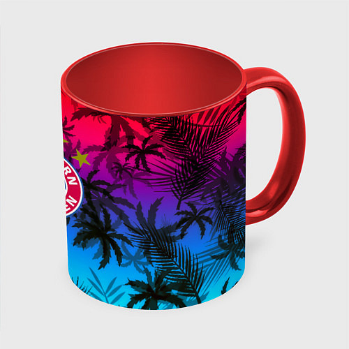 Кружка цветная Бавария Мюнхен неон тропики / 3D-Белый + красный – фото 1