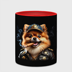 Кружка 3D Гламурный чау-чау, цвет: 3D-белый + красный — фото 2