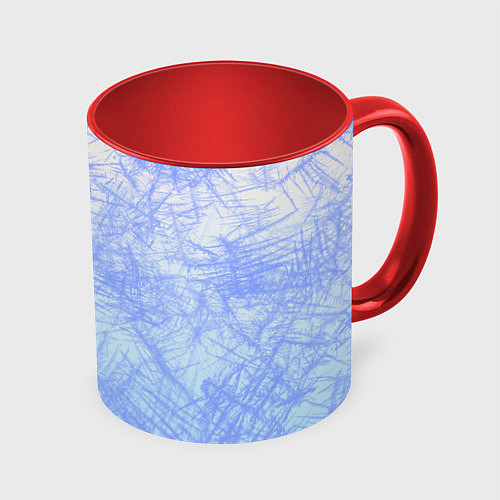 Кружка цветная В инее / 3D-Белый + красный – фото 1