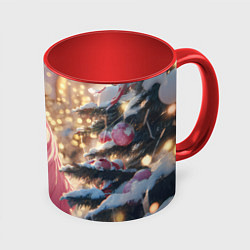 Кружка цветная Удивленная лошадка - Новый год