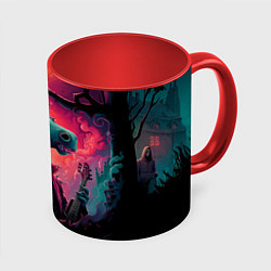 Кружка 3D Лошадь рок стиль, цвет: 3D-белый + красный