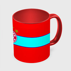 Кружка 3D Бавария Мюнхен полосы линии, цвет: 3D-белый + красный
