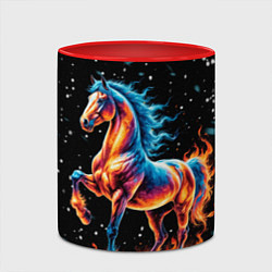 Кружка 3D Лошадь на снегу, цвет: 3D-белый + красный — фото 2