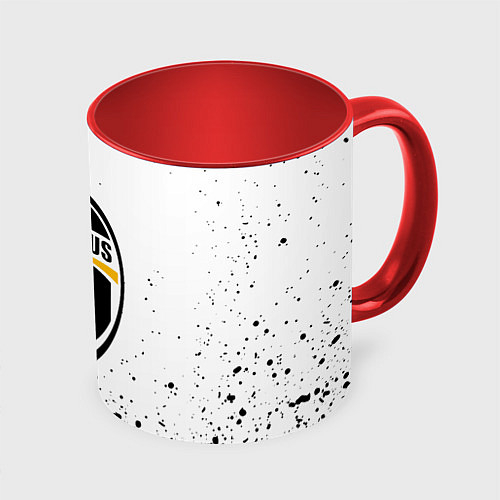 Кружка цветная Juventus краски текстура всплеск / 3D-Белый + красный – фото 1
