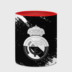 Кружка 3D Реал Мадрид черно белые краски, цвет: 3D-белый + красный — фото 2