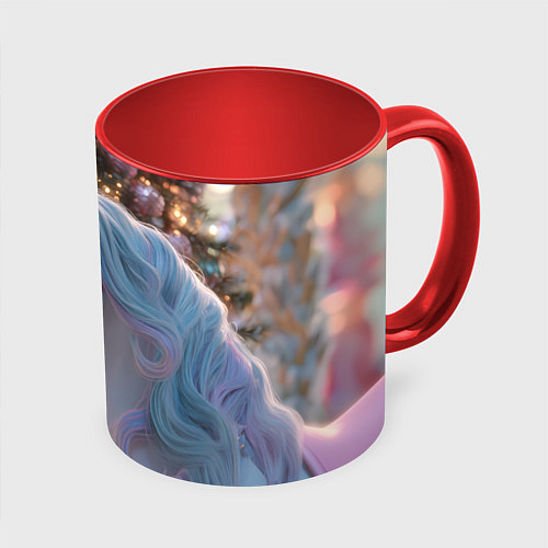 Кружка цветная Лошадь символ 2026 года / 3D-Белый + красный – фото 1
