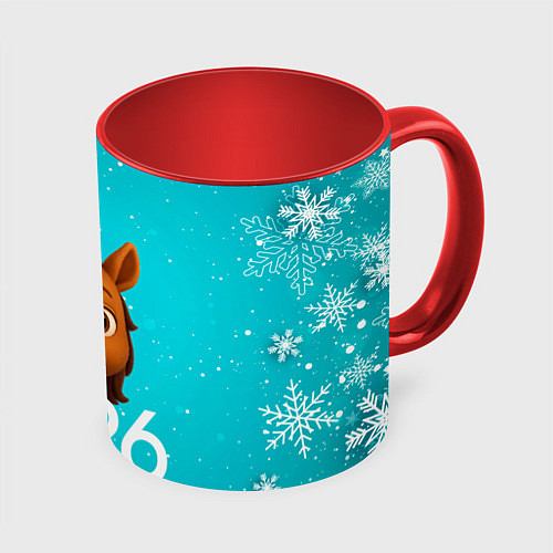 Кружка цветная Голова лошадки / 3D-Белый + красный – фото 1