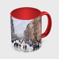 Кружка цветная Санкт-Петербург зима