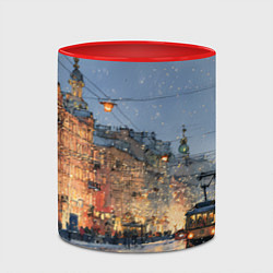 Кружка 3D Вечер Санкт-Петербурга, цвет: 3D-белый + красный — фото 2