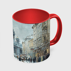 Кружка цветная Санкт-Петербург зимний пейзаж