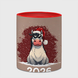 Кружка 3D Сердитая лошадка 2026, цвет: 3D-белый + красный — фото 2