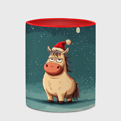 Кружка 3D Забавная мем - лошадка, цвет: 3D-белый + красный — фото 2