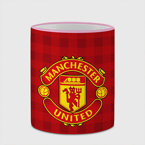 Кружка цветная Manchester United / 3D-Розовый кант – фото 2