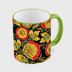 Кружка цветная Хохлома