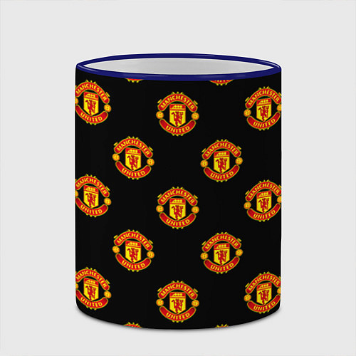 Кружка цветная Manchester United Pattern / 3D-Синий кант – фото 2