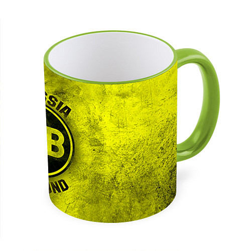 Кружка цветная Borussia Dortmund / 3D-Светло-зеленый кант – фото 1