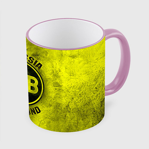 Кружка цветная Borussia Dortmund / 3D-Розовый кант – фото 1